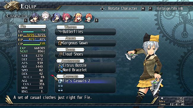 The Legend of Heroes: Trails of Cold Steel II - All Casual Clothes