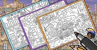 HIDDEN CATS 4: Aetherpunk - Coloring Book