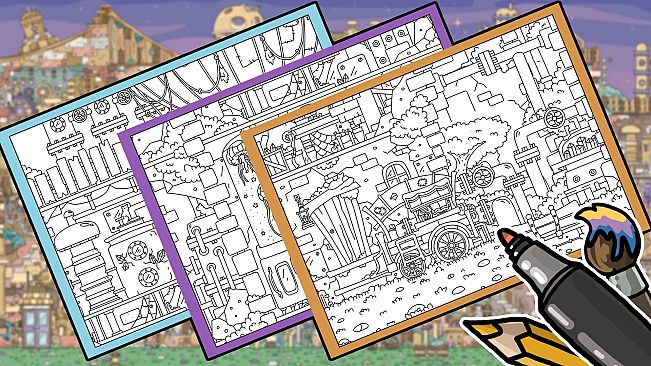 HIDDEN CATS 4: Aetherpunk - Coloring Book