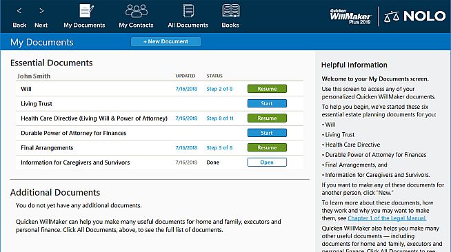 Quicken WillMaker Plus 2019 and Living Trust