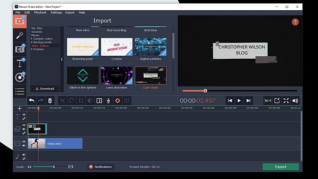 Movavi Video Editor Plus 2020 Effects  - VHS Intro Pack
