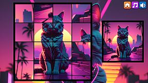 OG Puzzlers: Synthwave Cats