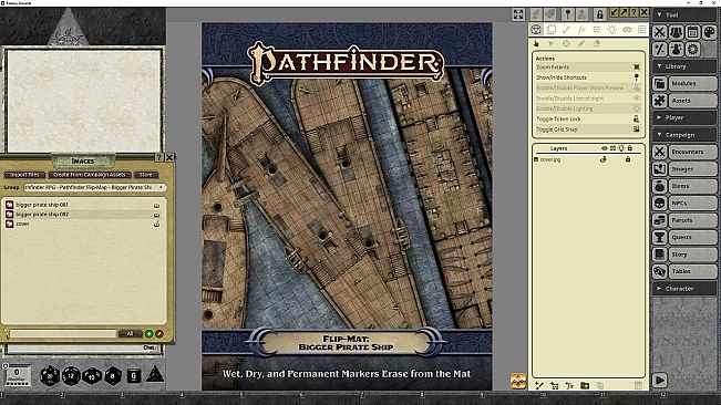 Fantasy Grounds - Pathfinder RPG - Pathfinder Flip-Mat: Bigger Pirate Ship