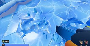 Digging A Hole In Ice With A Chainsaw