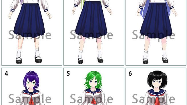 RPG Maker 3D Character Converter - Gee-kun-soft character 09 school uniform 3