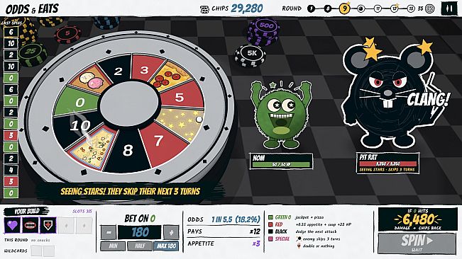 Odds & Eats: A Roulette Roguelike