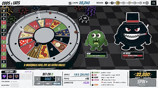 Odds & Eats: A Roulette Roguelike