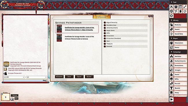 Fantasy Grounds - Pathfinder(R) for Savage Worlds: Curse of the Crimson Throne - Book 1: Edge of Anarchy