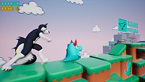 Dino running from a FURRY: GAMESFORFARM