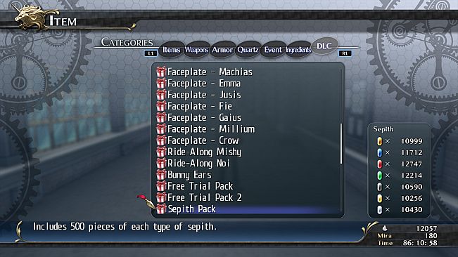 The Legend of Heroes: Trails of Cold Steel - Sepith Pack