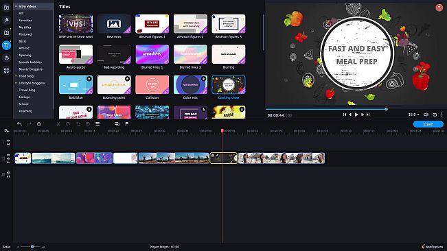 Movavi Video Editor Plus 2021 Effects - Trendy Intro Set