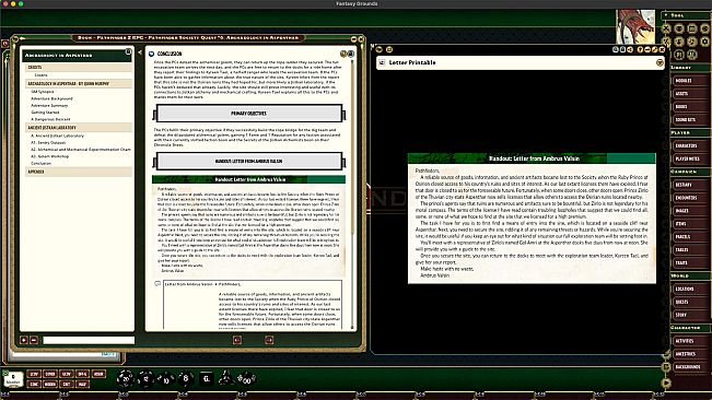 Fantasy Grounds - Pathfinder 2 RPG - Pathfinder Society Quest #6: Archaeology in Aspenthar