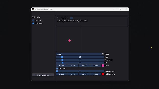 APMcounter - Crosshair & Input overlay