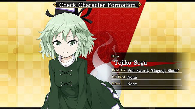 Player character "Tojiko Soga" (Touhou Genso Wanderer -Reloaded-)