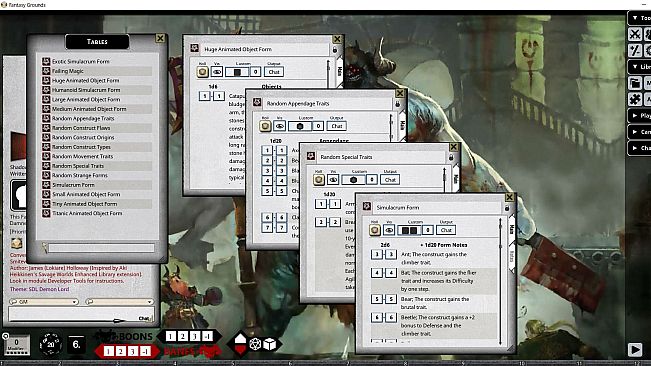 Fantasy Grounds - Shadow of the Demon Lord Monstrous Pack 5 - The Constructed