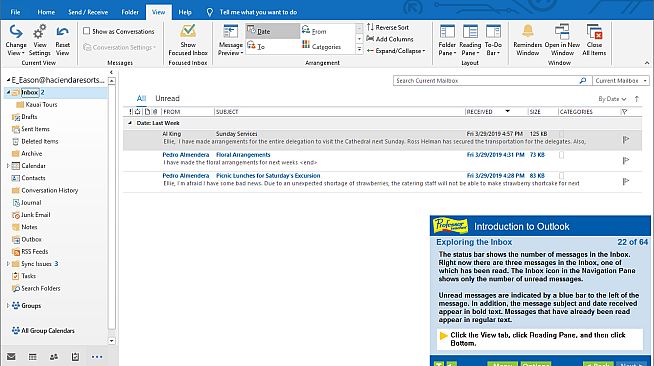 Professor Teaches Outlook 2019