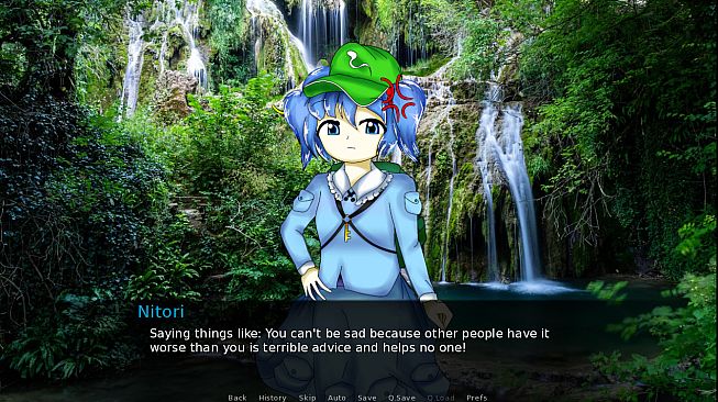 Sakuya Izayoi Gives You Advice And Dabs: Nitori Kawashiro Offers You Advice In Exchange For Cucumbers And Eats The Cucumbers