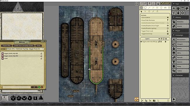 Fantasy Grounds - Pathfinder RPG - Pathfinder Flip-Mat: Bigger Pirate Ship