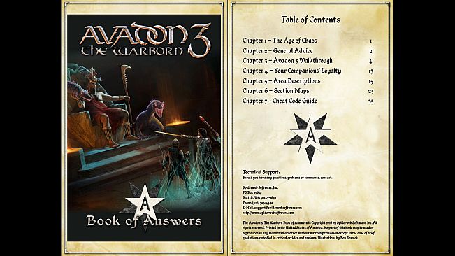 Avadon 3 Hintbook and Bonuses