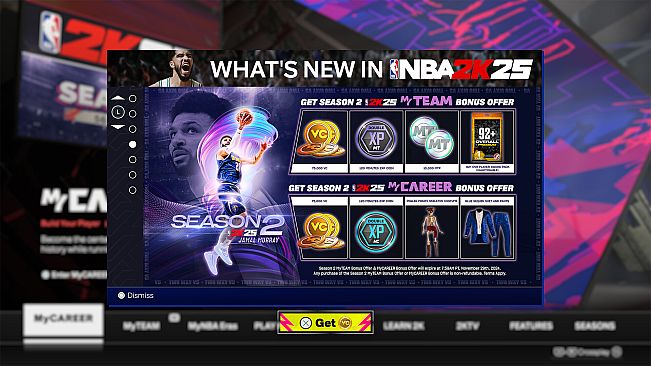 NBA 2K25 MyCAREER Bonus Offer: Season 2