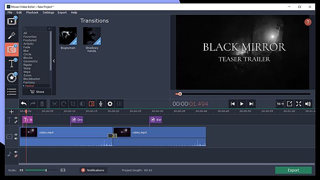 Movavi Video Editor Plus 2020 Effects - Cinematic Set