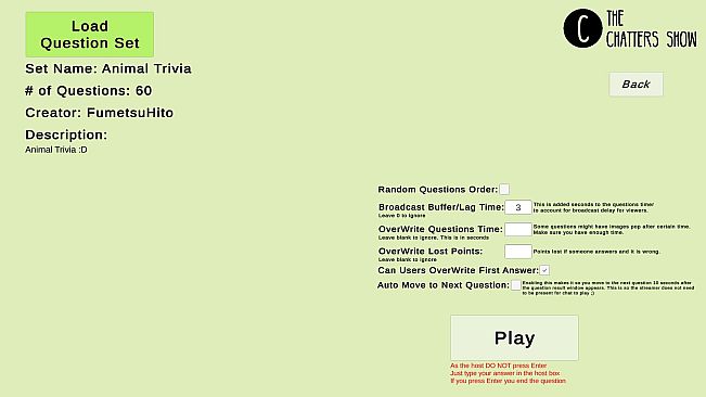 The Chatters Show Free Version