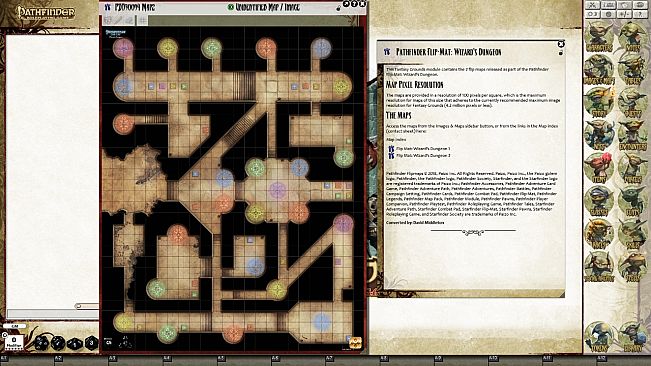 Fantasy Grounds - Pathfinder Flip-Mat: Wizard's Dungeon (Map Pack)