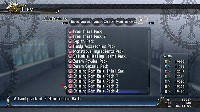 The Legend of Heroes: Trails of Cold Steel - Shining Pom Bait Pack 4