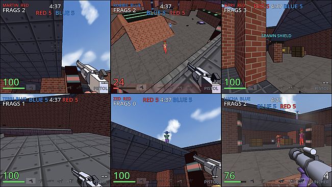 Sixshooters: A 6 Player Split-Screen FPS