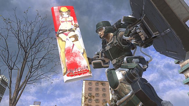 EARTH DEFENSE FORCE 6 - Fencer Weapons: 'OneeChanbara ORIGIN' illustrated 'Disguised Body Pillow'.