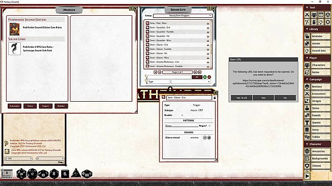 Fantasy Grounds - Pathfinder 2 RPG - Core Rules - Syrinscape Sound Link Pack