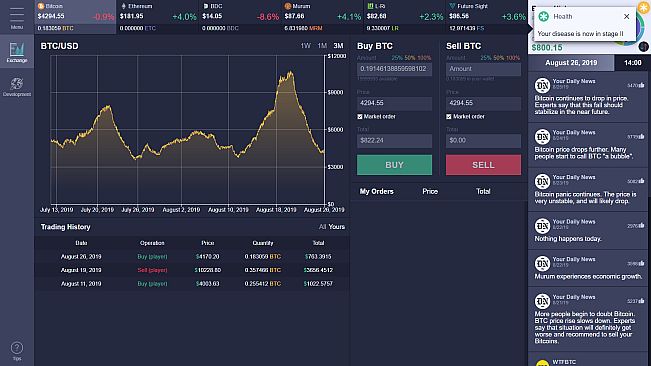 Cryptofall: Investor simulator
