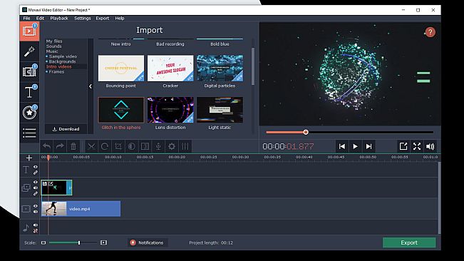 Movavi Video Editor Plus 2020 Effects  - VHS Intro Pack