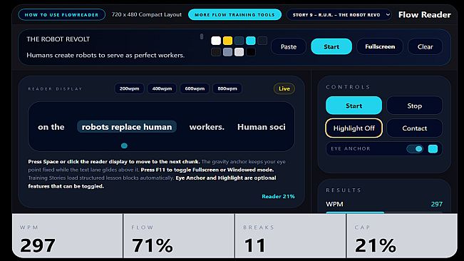 Flow Reader — Speed Reading Trainer