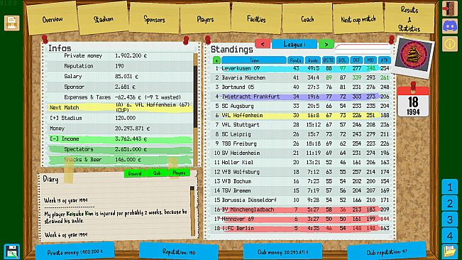 Boeckham's Football Manager