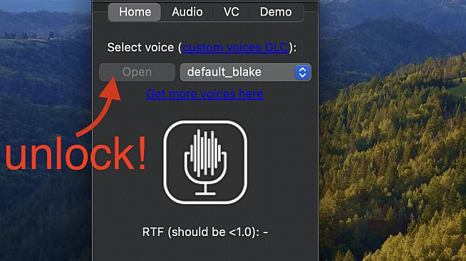 RevoiceLive - open button