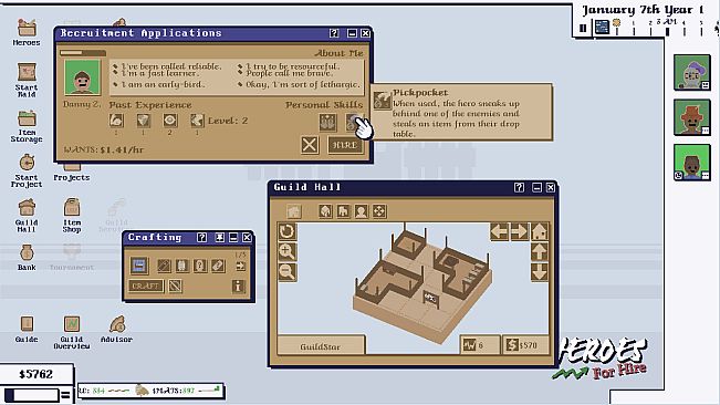 Heroes For Hire - Guild Micromanagement Simulator