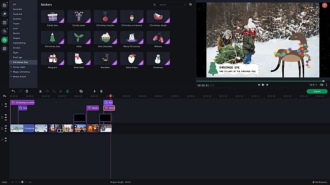 Movavi Slideshow Maker 8 Effects - Christmas Party Set