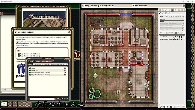Fantasy Grounds - Pathfinder RPG - Pathfinder Flip-Mat: Boarding School