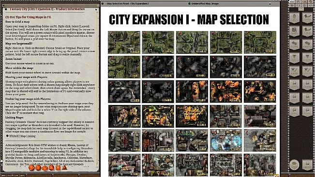 Fantasy Grounds - Meander Map Pack City Expansions I (Map Pack)